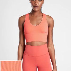 Athleta Aurora Cropped Rib Tank -- Color Island Coral -- Size M